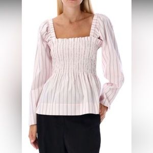 Gianni SHIRRED STRIPED TOP NWT